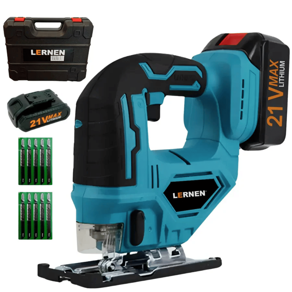 Sierra Caladora Inalámbrica LERNEN 21v + Accesorios